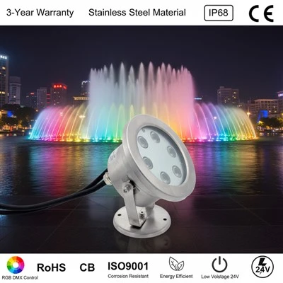 Dawl taħt l-ilma li jbiddel il-kulur RGB|Waterproof LED Pond & Pool Light